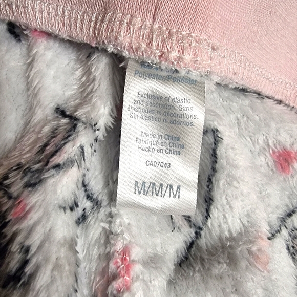 Pillow Talk Cat 2-Piece Cozy Fleece Pajama Set Hooded Top & Bottoms Ladies Sz M - Picture 8 of 12